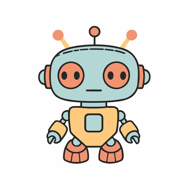 Vector illustration of a cute Robot for toddlers