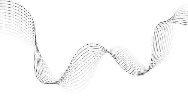vector illustration of abstract smooth waves wave dotted halftone blend lines modern design element
