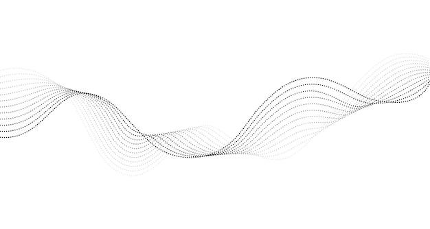 vector illustration of smooth dotted halftone wave blend lines modern design element for technology