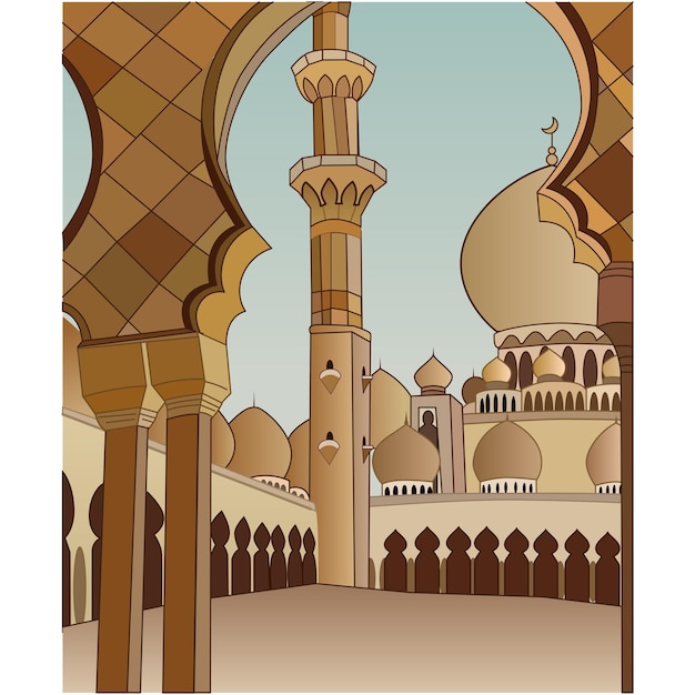 Vector Illustration of zayed grand mosque