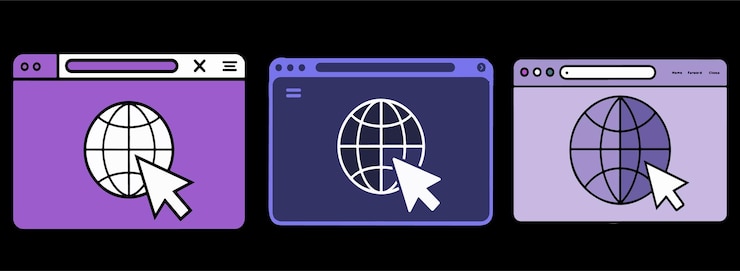 Vektor vector illustration stylized web browser window with a flat design style