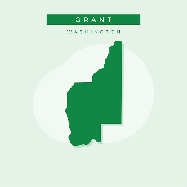 Vector illustration vector of Grant map Washington