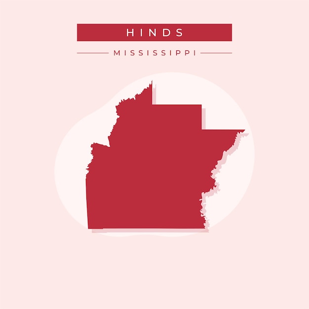 Vector illustration vector of Hinds map Mississippi