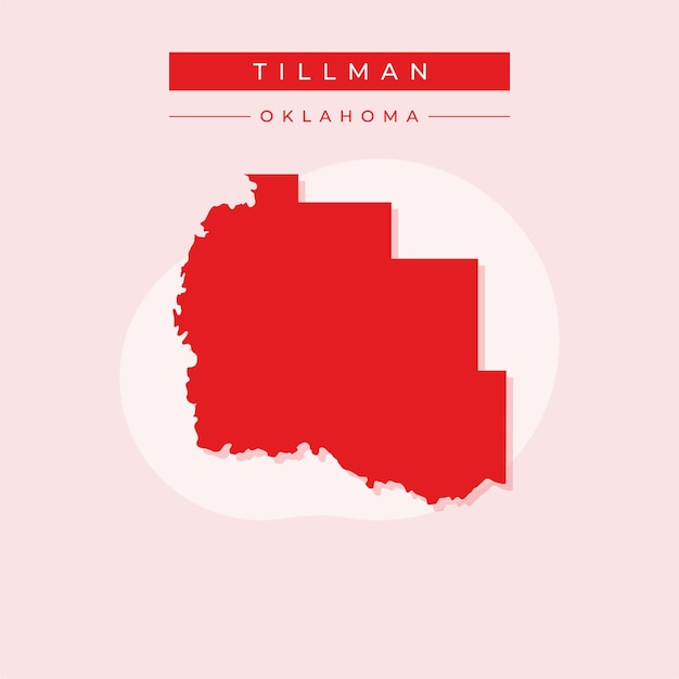 Vector illustration vector of Tillman map Oklahoma