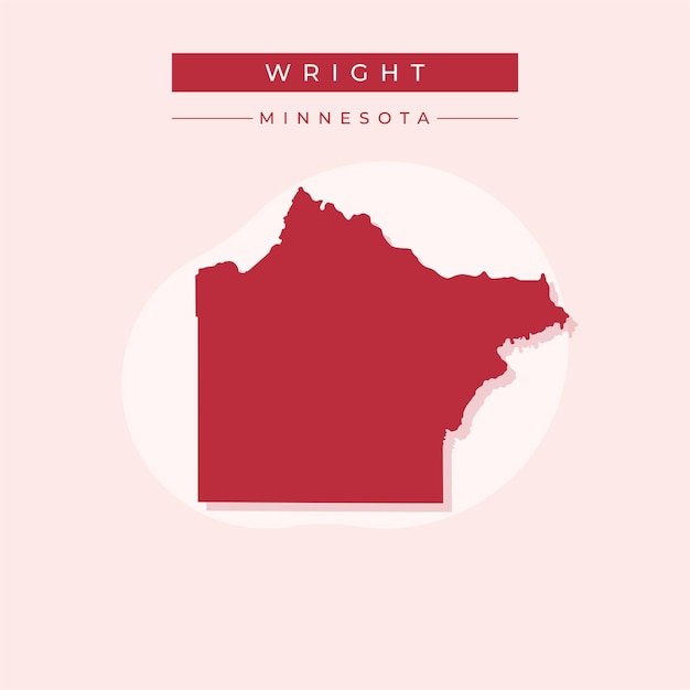 Vector illustration vector of Wright map Minnesota