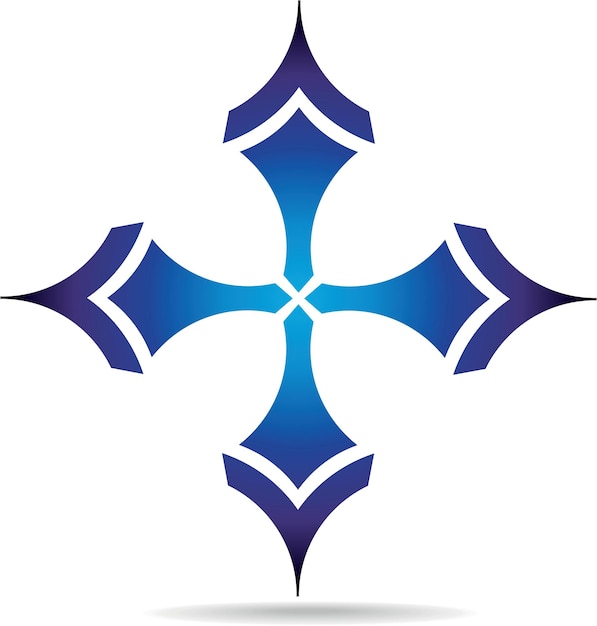 Vector Image Of A Blue Cross Design Element Isolated On Transparent Background