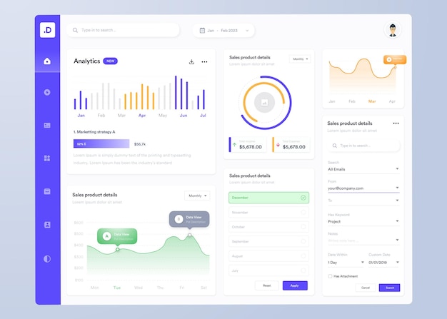 vector infographic dashboard ui ux design with graphs charts and diagrams web interface template