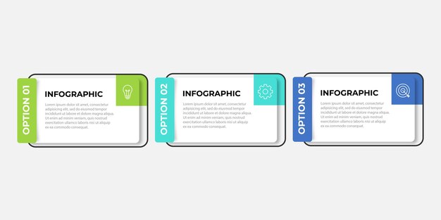vector infographic design template with 3 options or steps