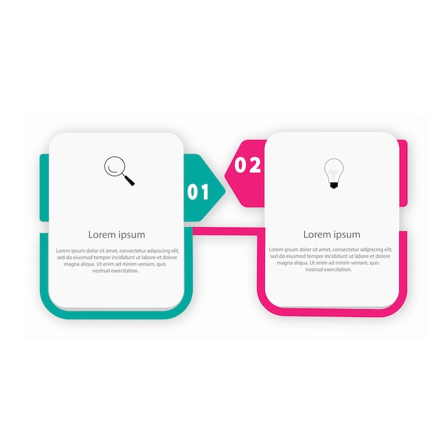 vector infographic label design template with icons and 2 options or steps can be used for process