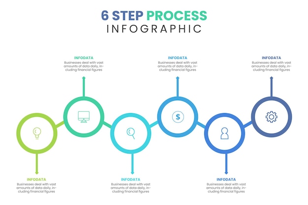 vector infographic template with icons and 6 options or steps workflow layout flow chart
