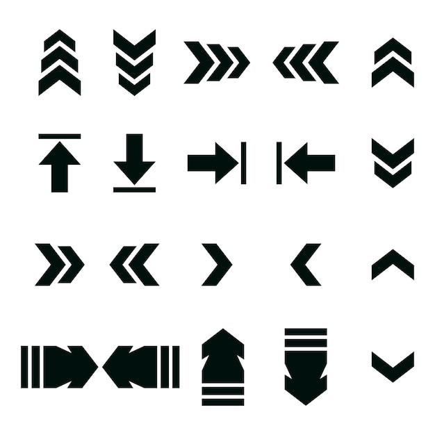 vector isolated on white background and arrow icon set