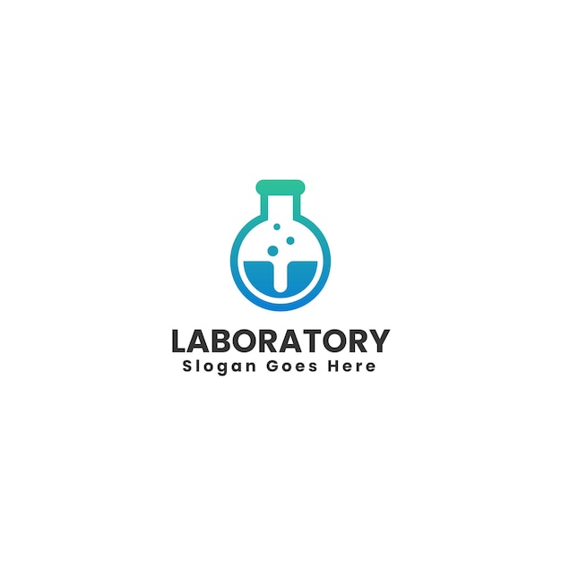 Vector Logo Illustration Laboratory Gradient Colorful Style