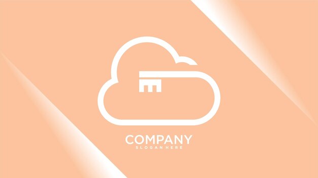 vector modern cloud with key logo