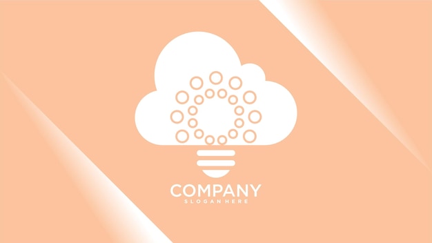 vector modern lamp with cloud logo