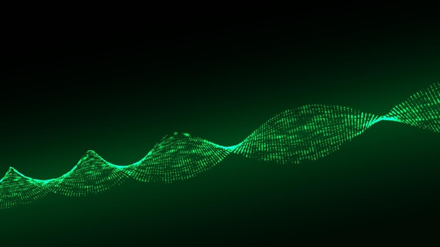 Vector molecular background with DNA Network concept Music sound wave Big data visualization