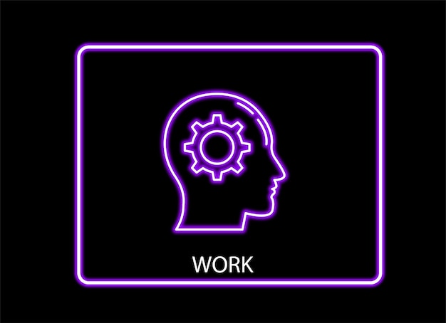 Vector neon style work and business logo