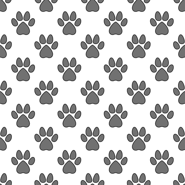 Vector Pet Paw Print simple Seamless Pattern