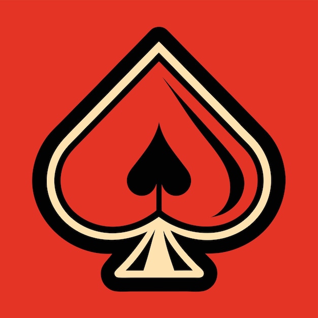 vector playing card icon of the spade