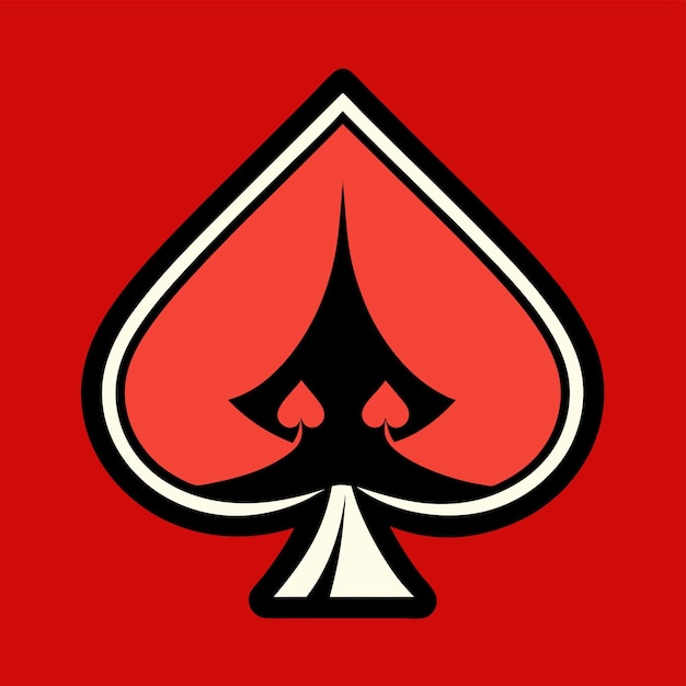 vector playing card icon of the spade