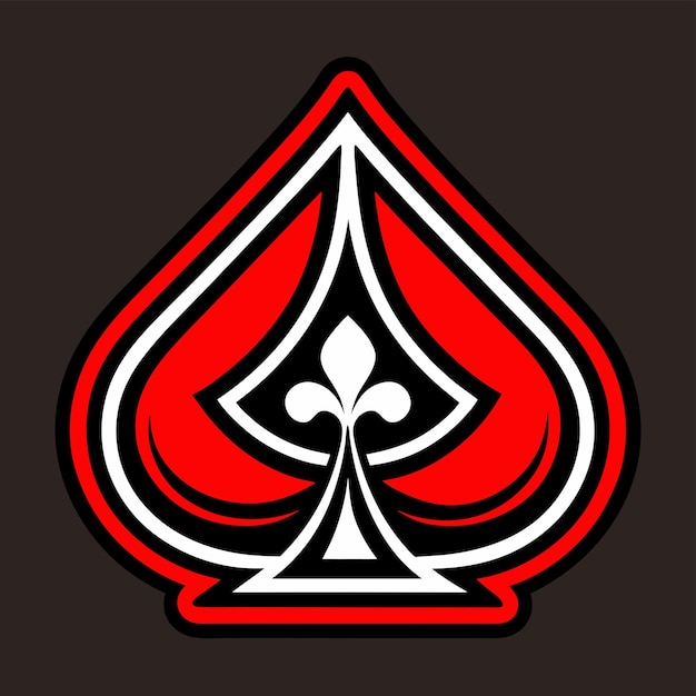 vector playing card icon of the spade