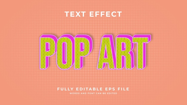 Vector pop art text effect editable text