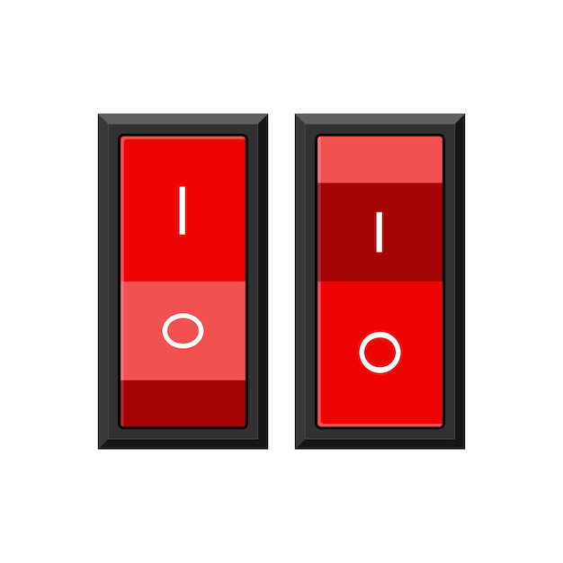 vector red classic electric switch