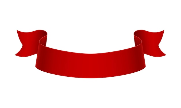 Vector red ribbons isolated on white background
