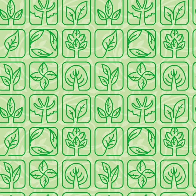 vector seamless pattern with ecology symbols