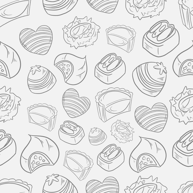 vector seamless white background of candies6
