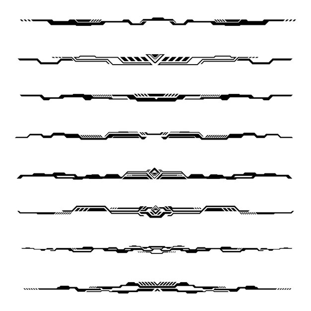 Vector set of scifi interface element Futuristic technology frame hud element