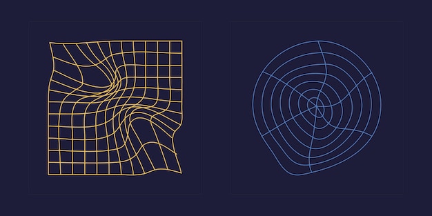 Vector set of Y2K Trendy geometric postmodern figures Objects in y2k style