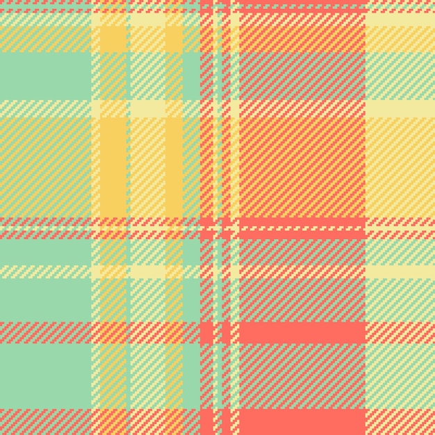 Vector tartan background of fabric check textile with a seamless plaid pattern texture in light and red colors