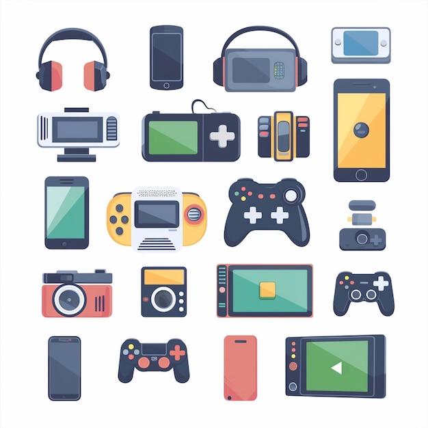 vector technology device illustration gadget digital set modern mobile design icon flat