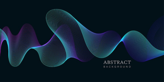 Vector technology dynamic amorphous waves and modern lines Retro futurism geometric cyberpunk