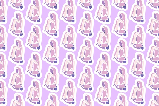 Vector Womens day element Seamless Pattern Background