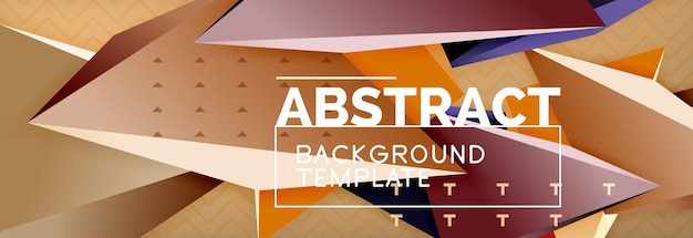 Vektor 3D trekantede former abstrakt bakgrunn origami futuristisk mal med linjer