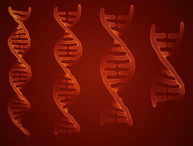 Vektor del av det menneskelige DNA 3D trekantet abstrakt stil