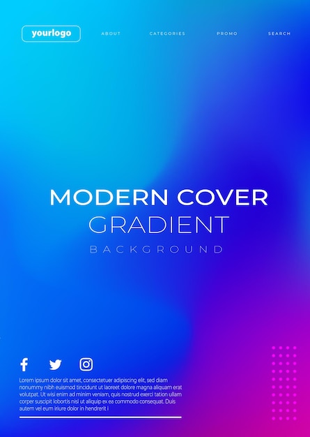 Vektor gradient cover bakgrunnsmal for brosjyre, årsrapport, magasin, poster og andre