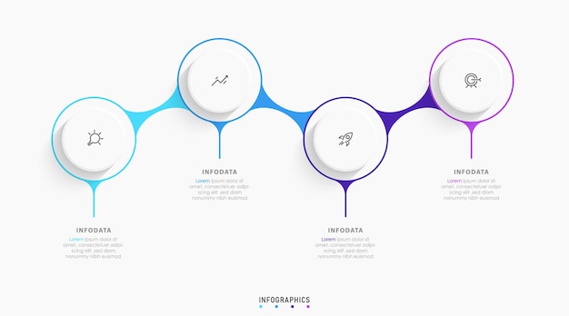 Vektor Infographic-mal for etikett design med ikoner og 4 alternativer eller trinn. Kan brukes for prosess