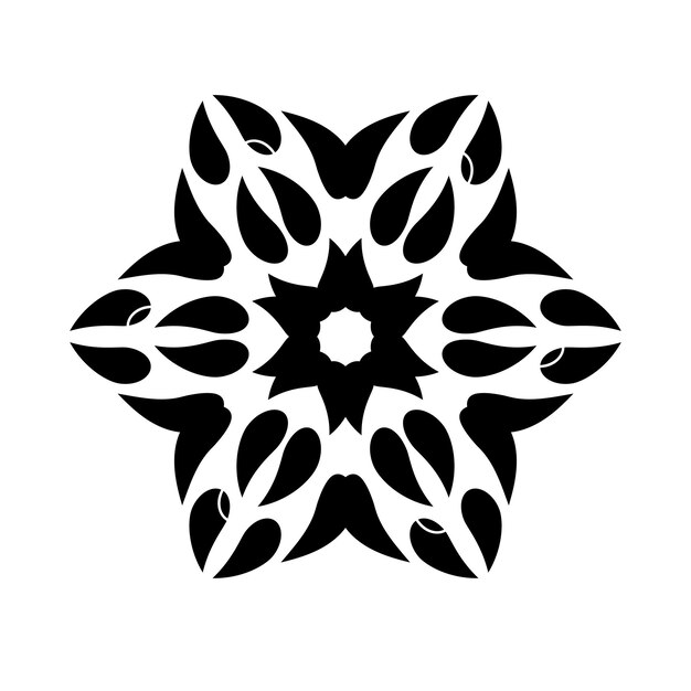 Vektor svart og hvit mandala-design