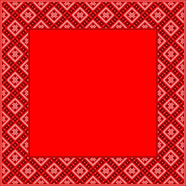 Vektorramme kopieringsplass for ukrainsk ornament i etnisk stil identitet vyshyvanka broderi