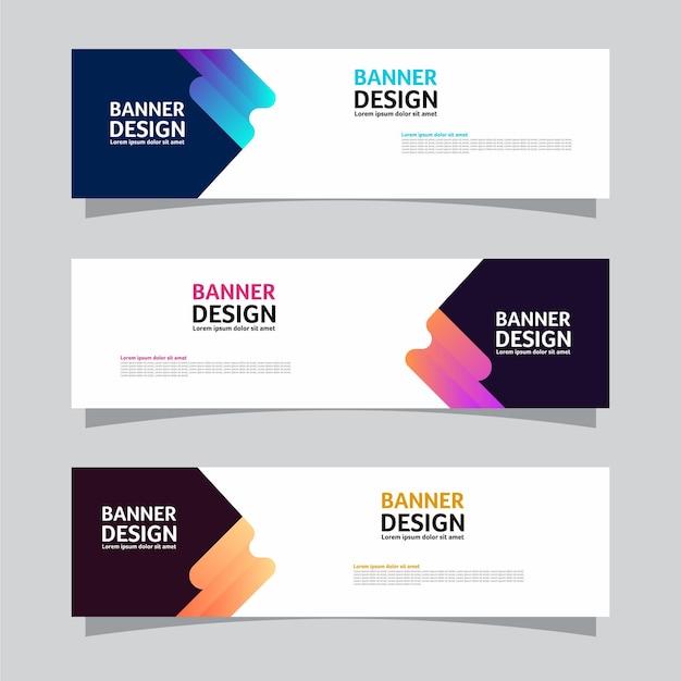 Vektorsett med landskapsbanner-designkonsept for bakgrunn
