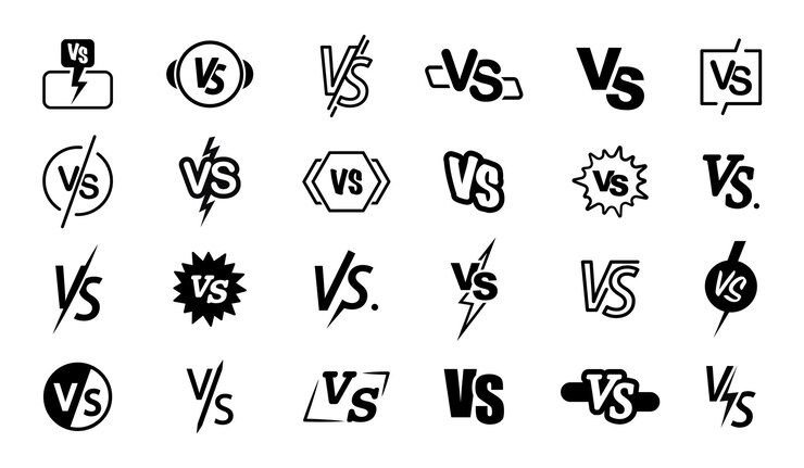 Versus logo set VS letters Competition symbol