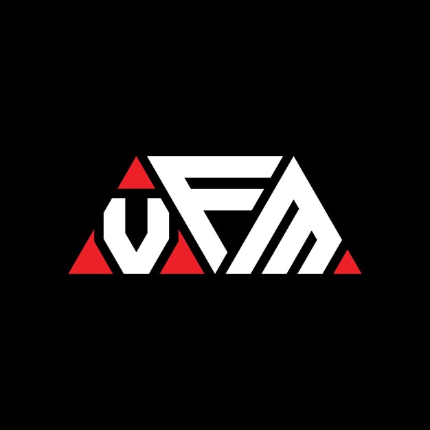 VFM triangle letter logo design with triangle shape VFM triangle logo design monogram VFM triangle vector logo template with red color VFM triangular logo Simple Elegant and Luxurious Logo VFM