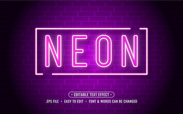 vibrant neon text effect with dark purple background