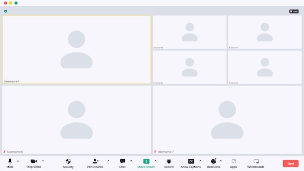 Video conference interface Ui design concept Modern technology device screen