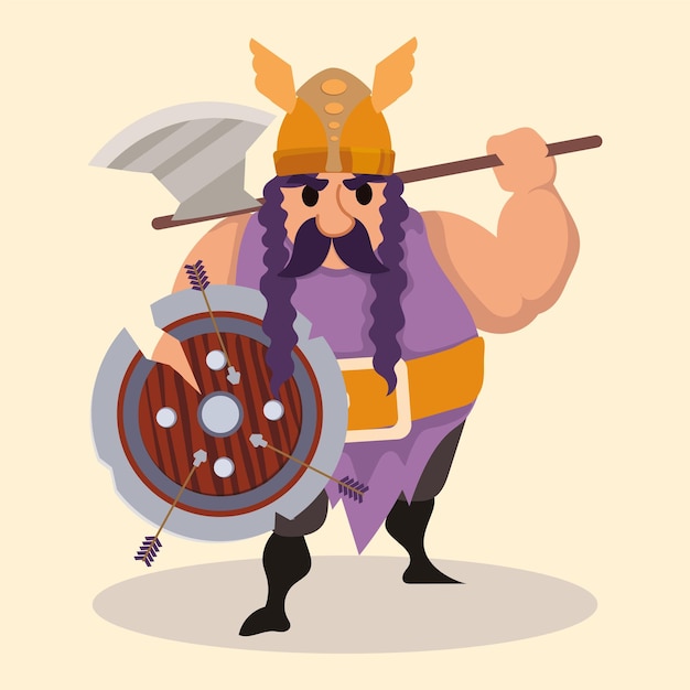 Viking cartoon character cartoon Vector