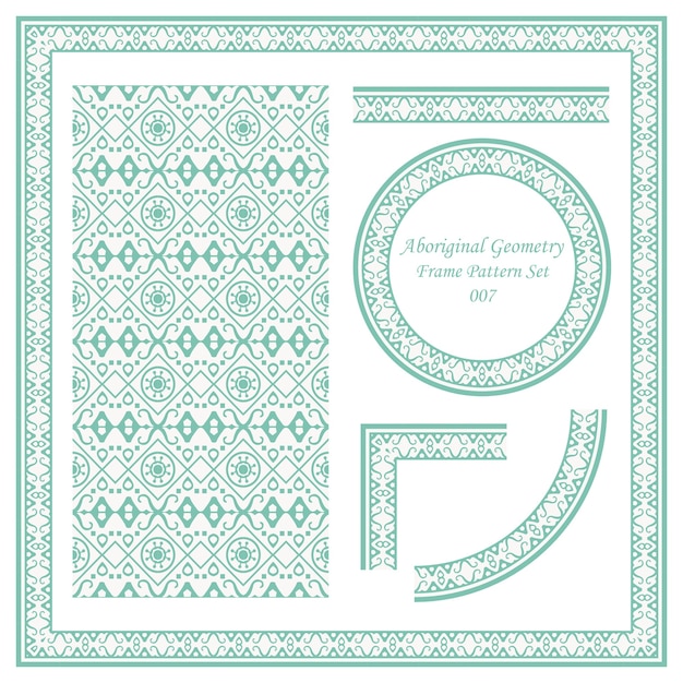 vintage frame pattern set of aboriginal geometry