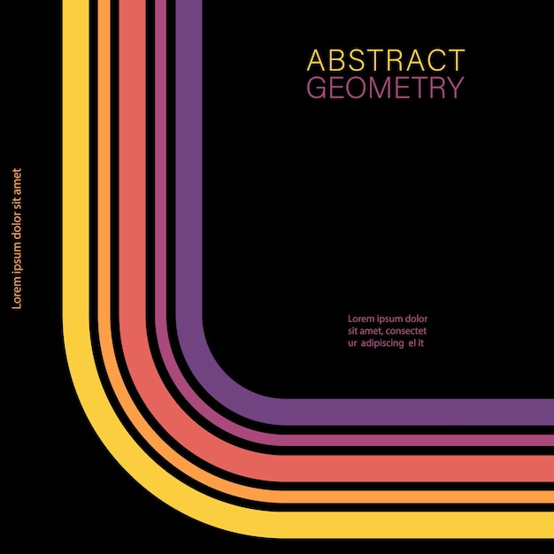 vintage geometric background with colored parallel lines in the style of the 70s design for printing posters posters banners and covers in retro stylex9