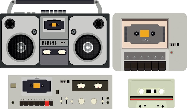 Vintage radio sett vektor